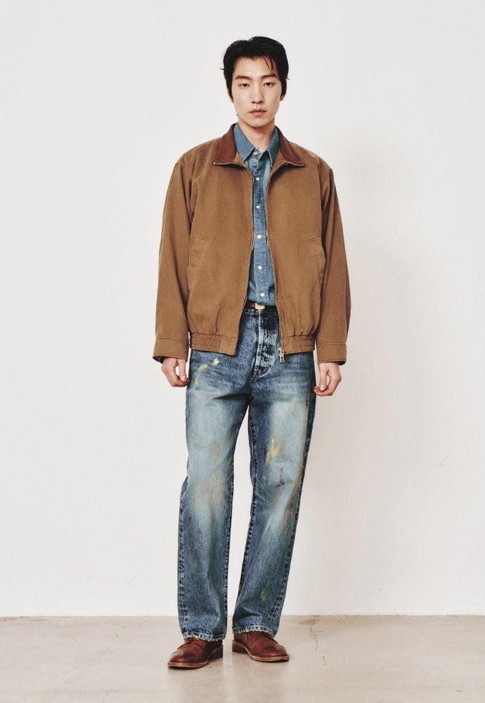 Art if acts - Washed Leather Collar Jacket (Tobacco) product image 1 | TRAB K-Fashion Australia