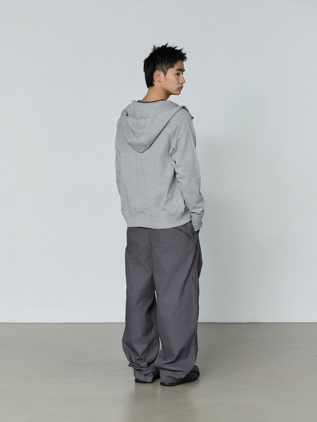 San San Gear - Sling Zip-Up Hoodie (Melange Grey) product image 3 | TRAB K-Fashion Australia