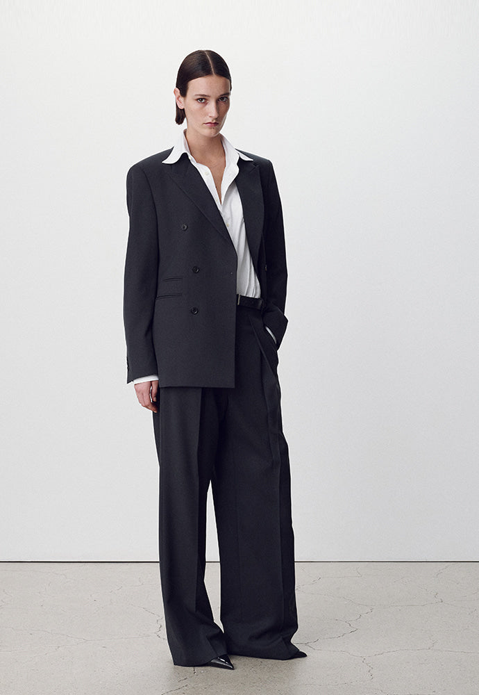 Tonywack - Wool Twill Double-Breasted Tailored Blazer (Carbon Grey) product image 5 | TRAB K-Fashion Australia