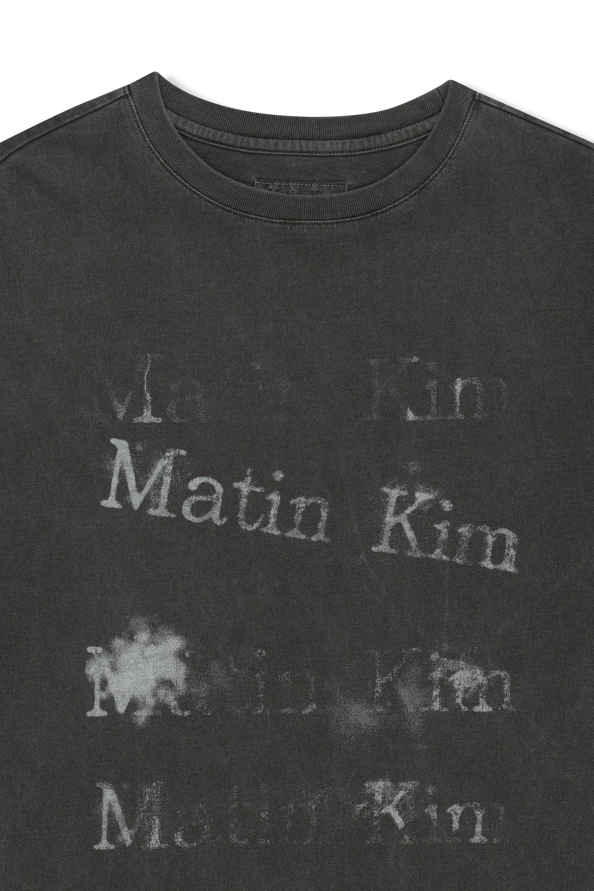 Matin Kim - [Pre-Order – Ships June 22] Pigment Graffiti Logo Top (Charcoal) product image 3 | TRAB K-Fashion Australia