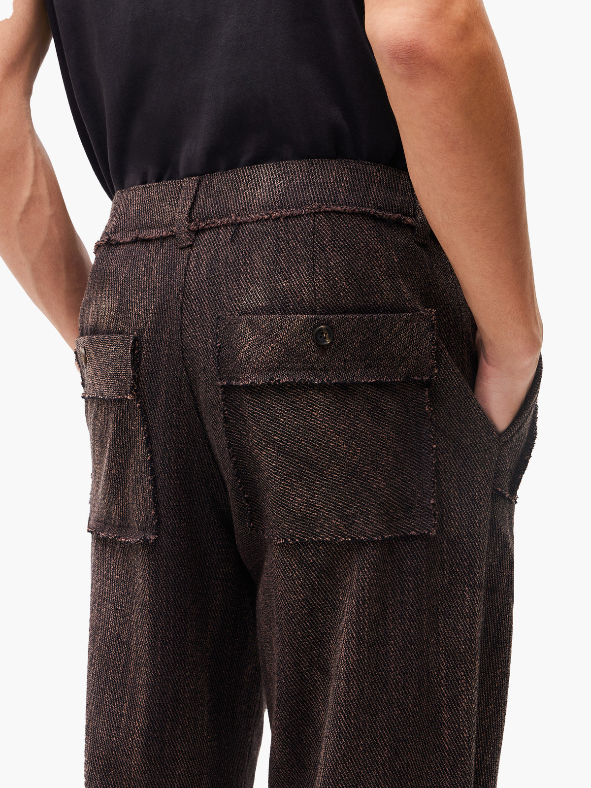 Jiyong Kim - Sun-Bleached Raw-Edge Straight Trousers (Brown) product image 7 | TRAB K-Fashion Australia