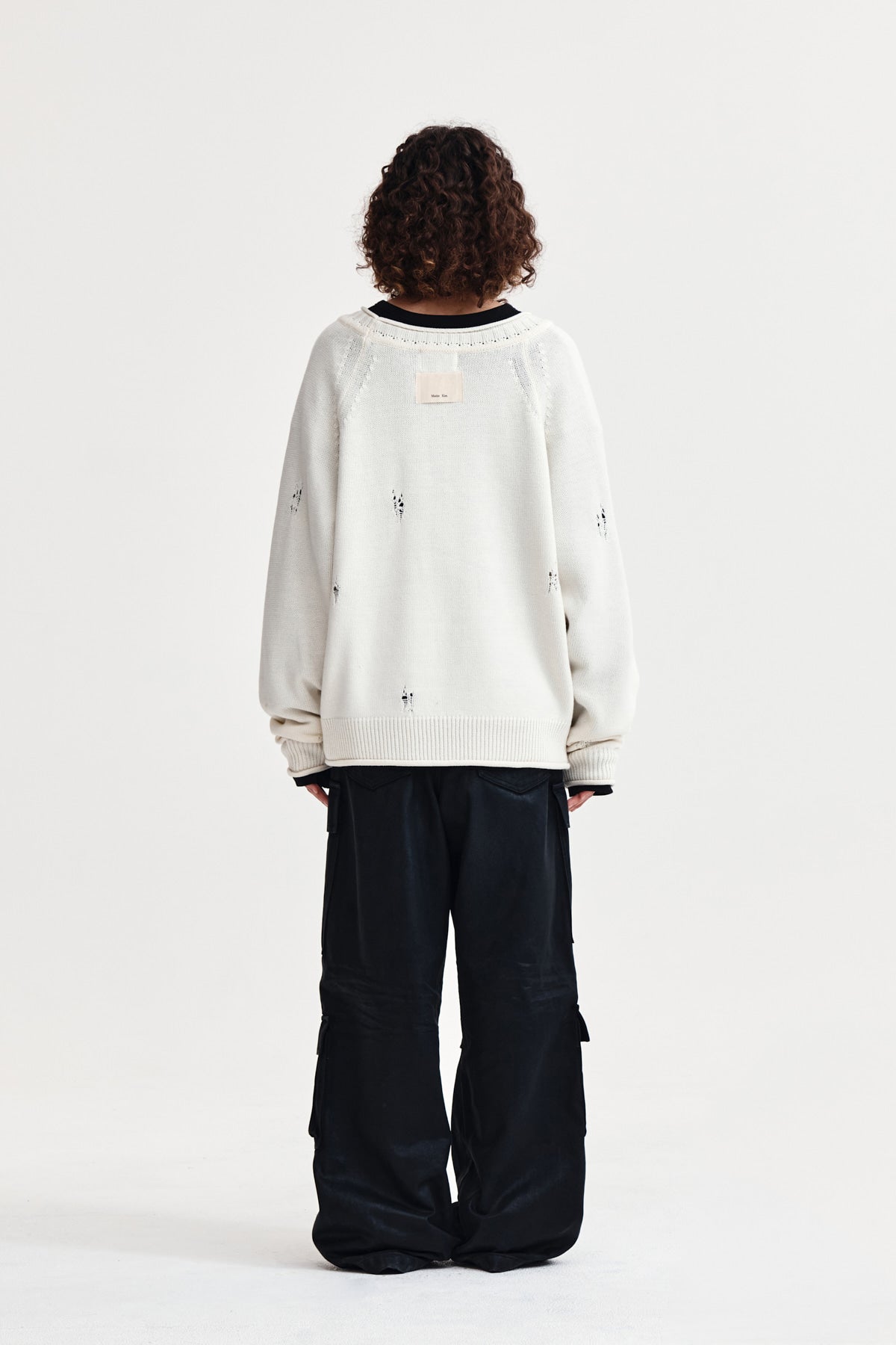 Matin Kim - Two Way Off Shoulder Damage Pullover (Ivory) product image 7 | TRAB K-Fashion Australia