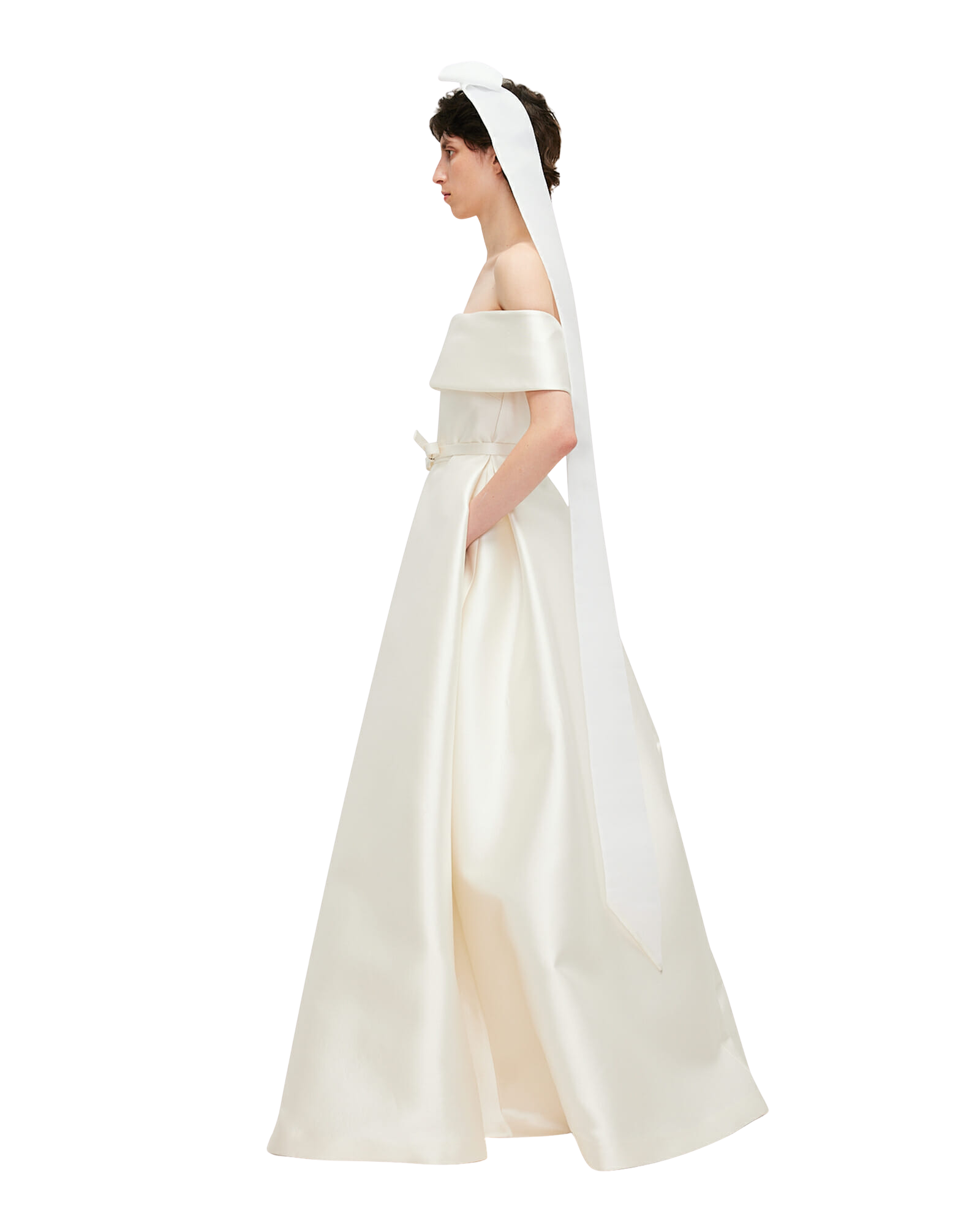 Kimhe Kim - Medium Ribbon Hair Clip (White) product image 3 | TRAB K-Fashion Australia