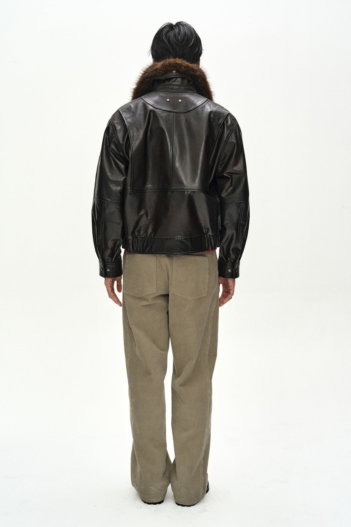 Andersson Bell - Buffalo Leather Bomber Jacket (Dark Brown) product image 8 | TRAB K-Fashion Australia
