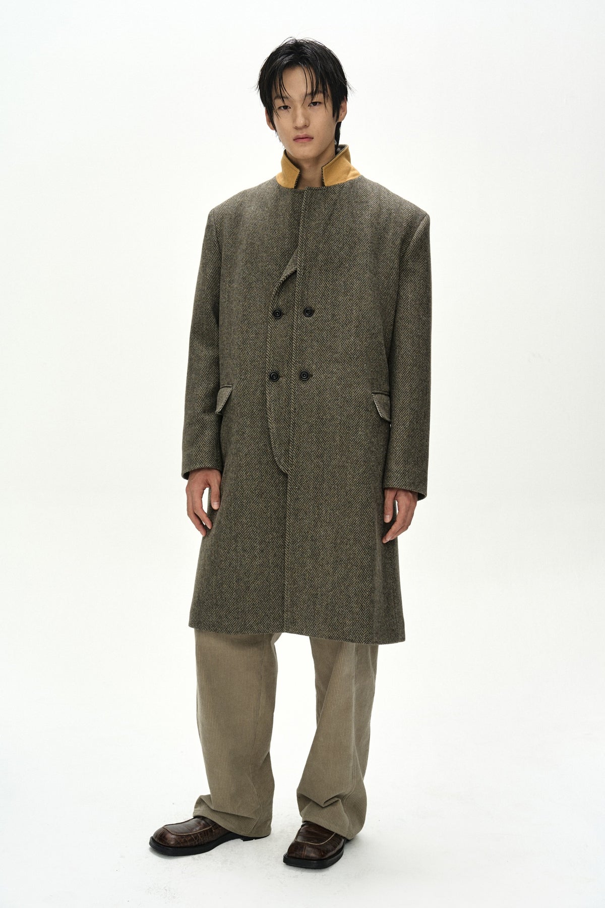 Andersson Bell - Layered Chesterfield Coat (Brown) product image 2 | TRAB K-Fashion Australia