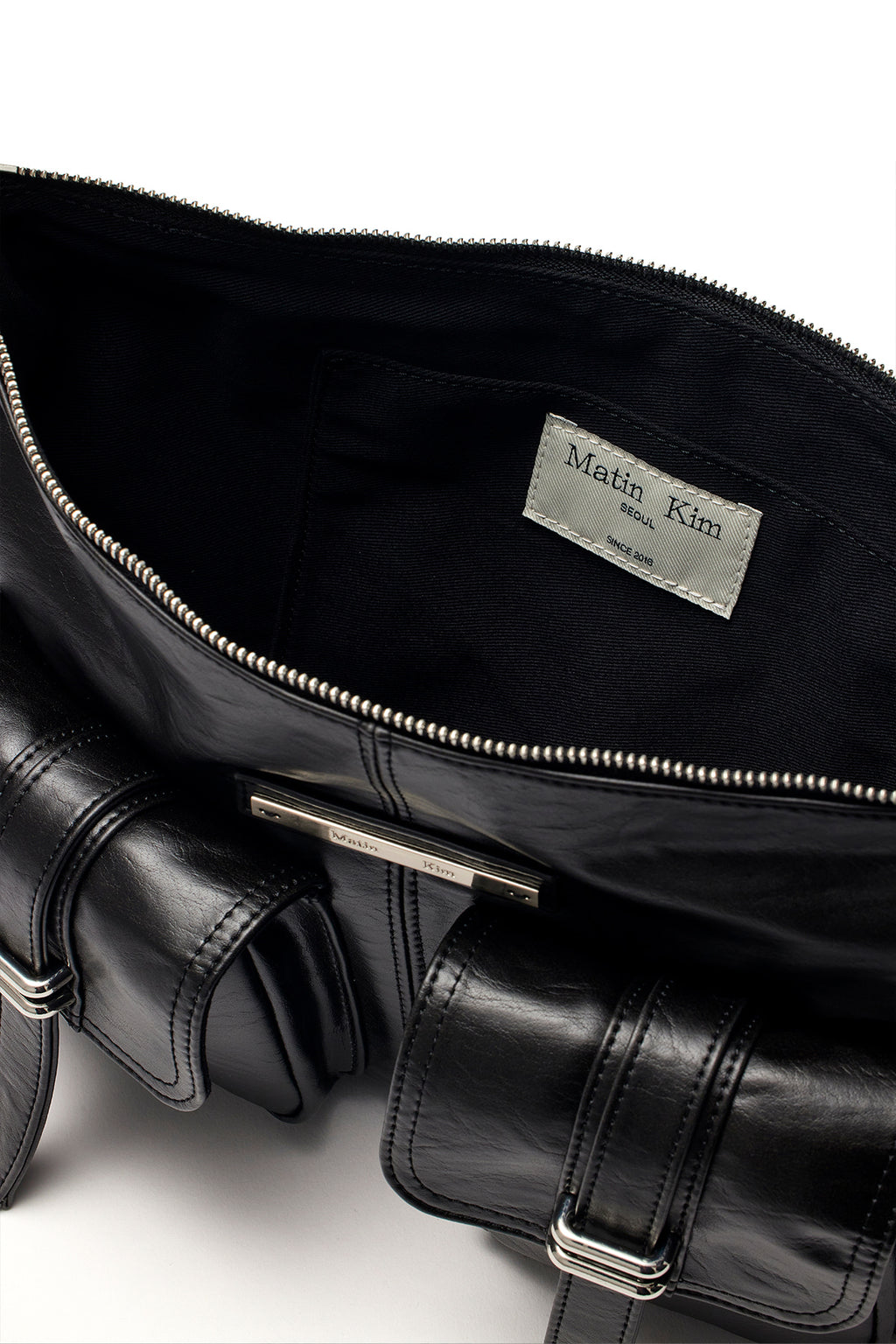Matin Kim - Double Pocket Shoulder Bag (Black) product image 4 | TRAB K-Fashion Australia