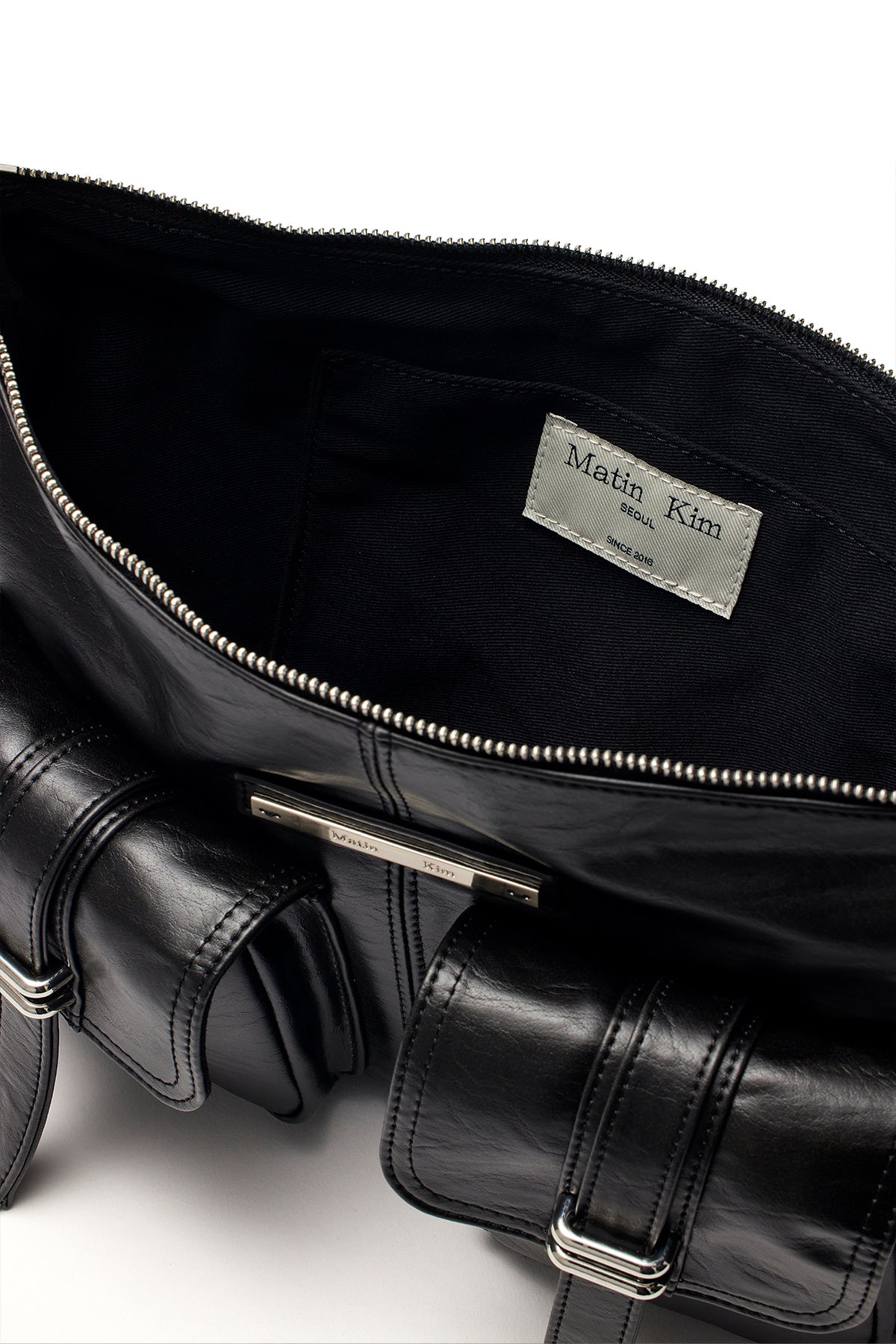 Matin Kim - Double Pocket Shoulder Bag (Black) product image 4 | TRAB K-Fashion Australia