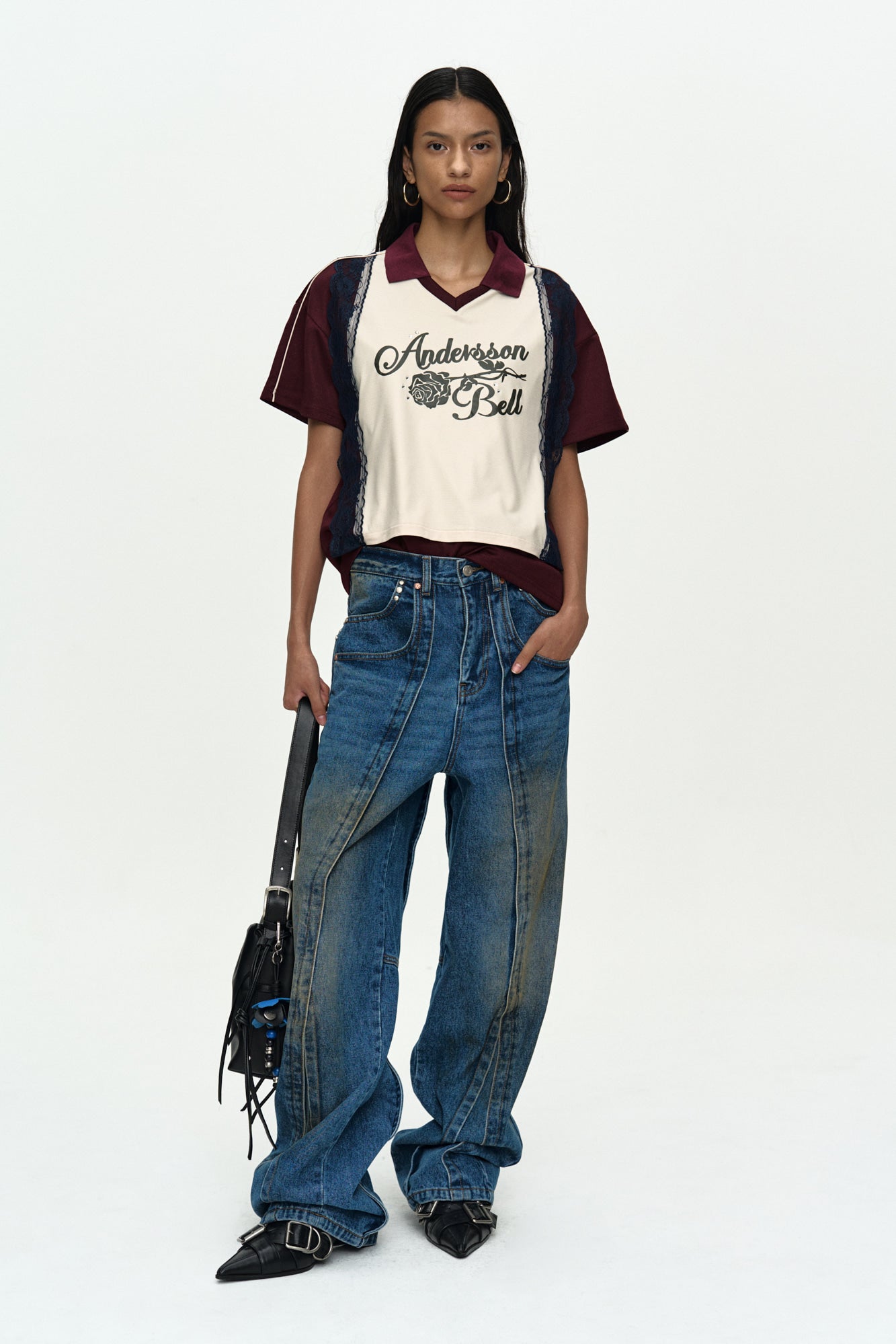 Andersson Bell - Unisex Layered Wide-Leg Jeans (Blue) product image 11 | TRAB K-Fashion Australia