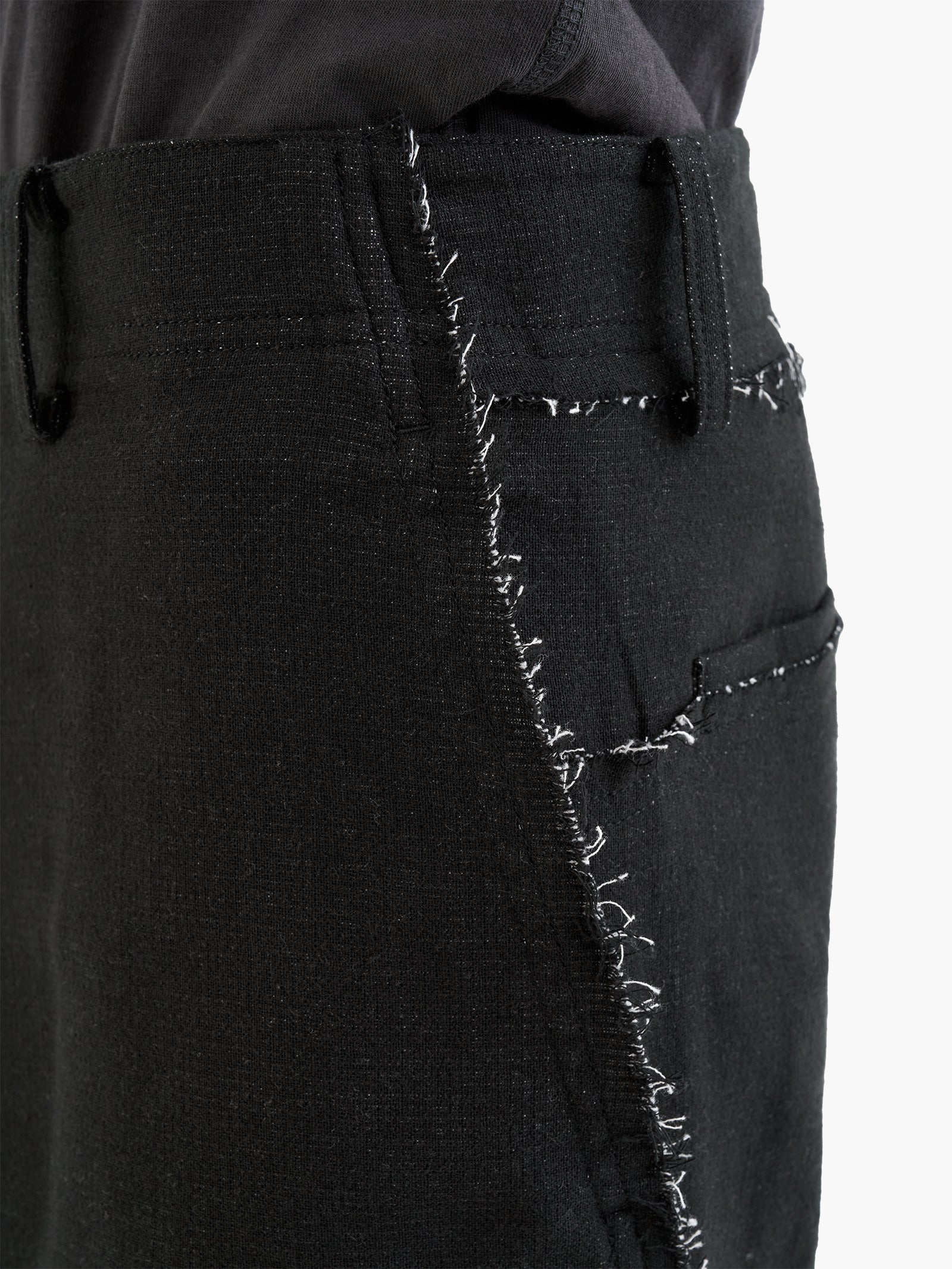 Jiyong Kim - Raw Edged 3D Pocket Trousers (Black) product image 7 | TRAB K-Fashion Australia