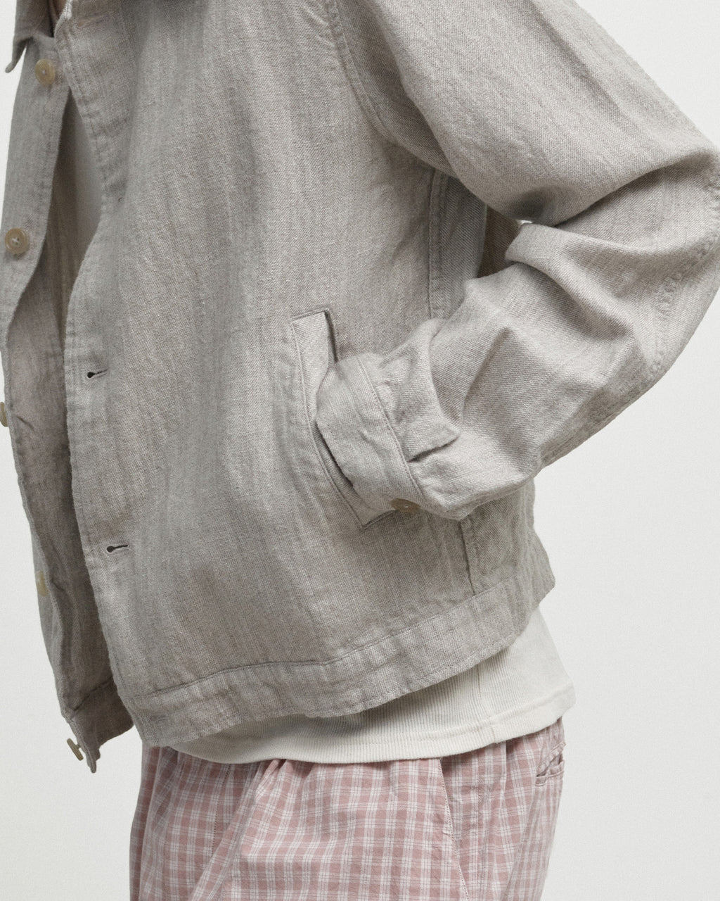 Brownyard - Boiled Wool Twill Jacket (Stone) product image 4 | TRAB K-Fashion Australia