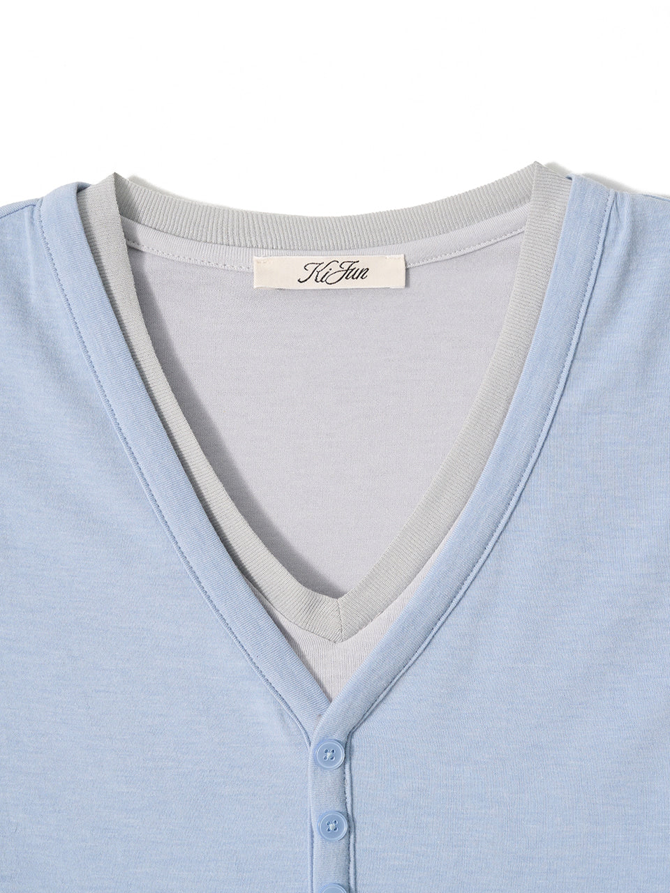 Kijun - Layered V-Neck Tee (Sky Blue) product image 8 | TRAB K-Fashion Australia
