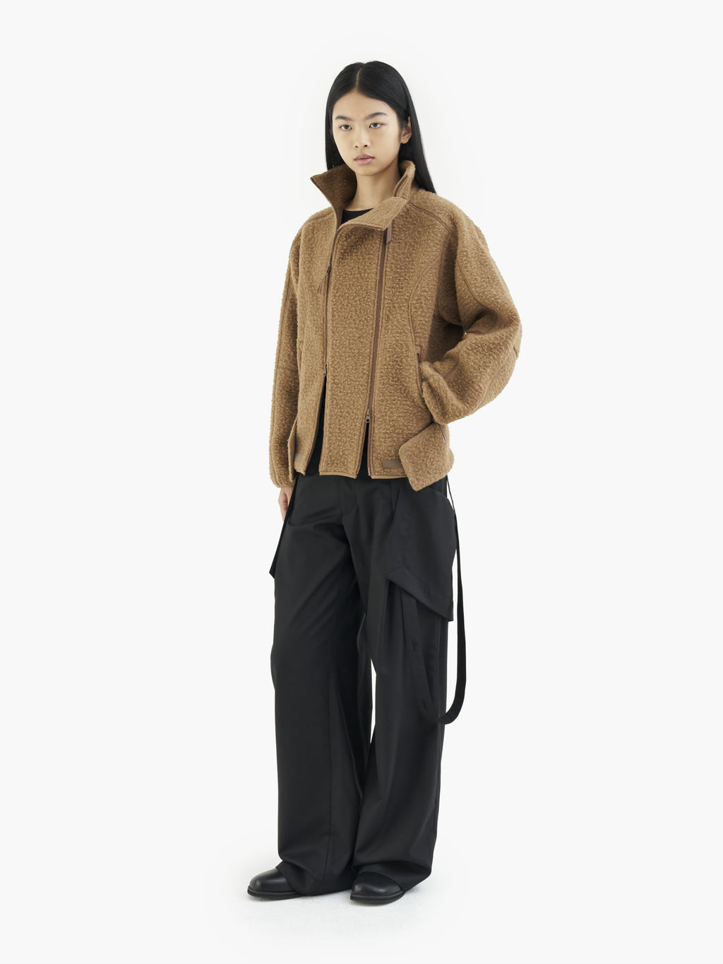 Jiyong Kim - Double Zip Fleece (Brown) product image 5 | TRAB K-Fashion Australia