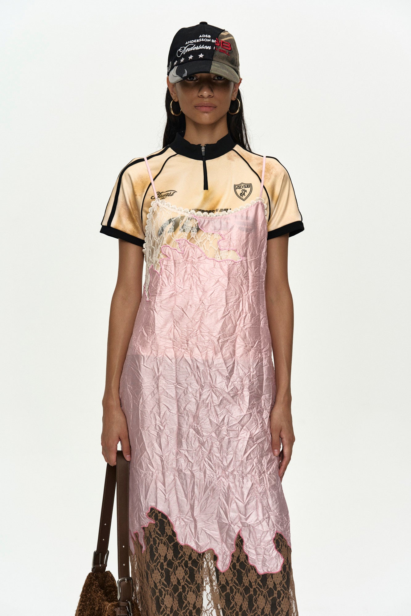 Andersson Bell - Embroidery Lace Dress (Pink/Brown) product image 4 | TRAB K-Fashion Australia