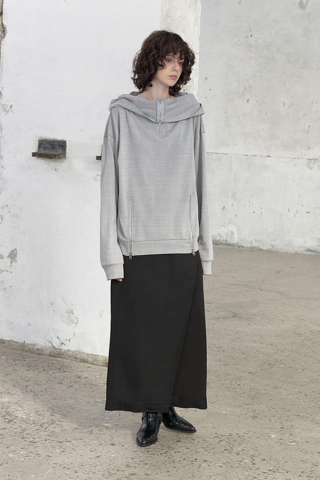 Deinet - Big Hooded Sweat Pullover (Grey) product image 4 | TRAB K-Fashion Australia