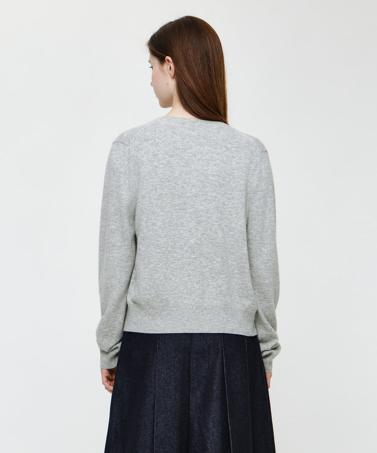 Marithe & Francois Girbaud - Small Classic Logo Round Neck Cardigan Set Up (Melange Gray) product image 3 | TRAB K-Fashion Australia