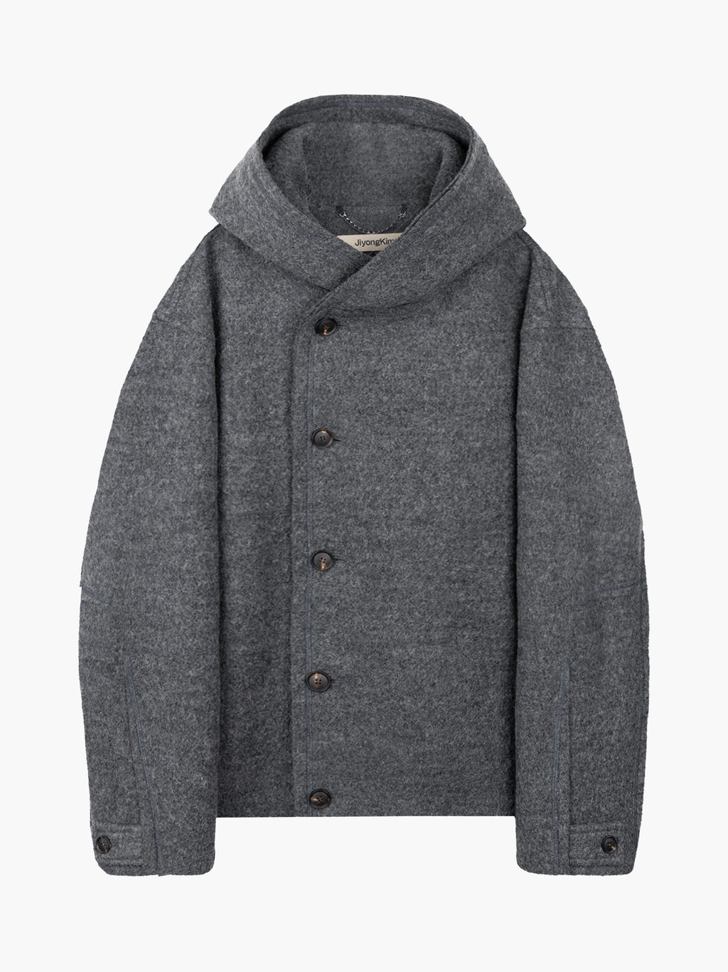 Jiyong Kim - Hooded Wool Jacket (Grey) product image 8 | TRAB K-Fashion Australia