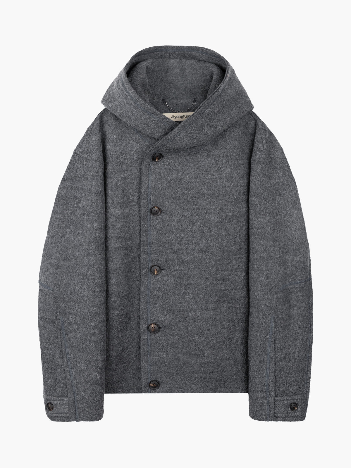 Jiyong Kim - Hooded Wool Jacket (Grey) product image 8 | TRAB K-Fashion Australia