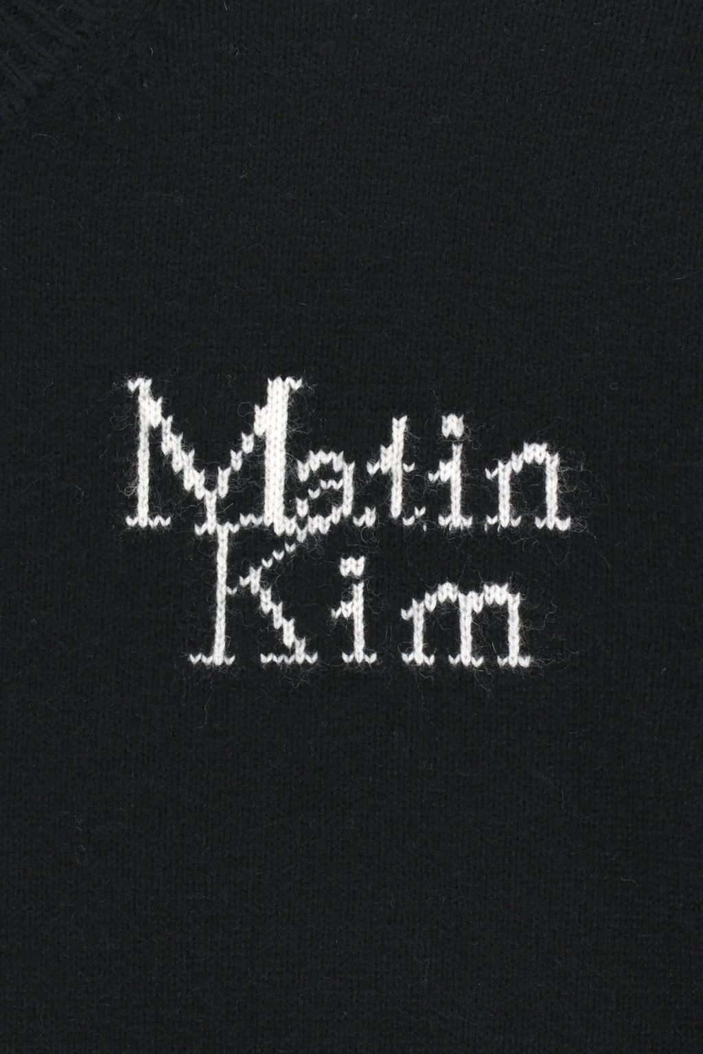 Matin Kim - Grid Logo Cashmere Blended Knit Pullover (Black) product image 6 | TRAB K-Fashion Australia