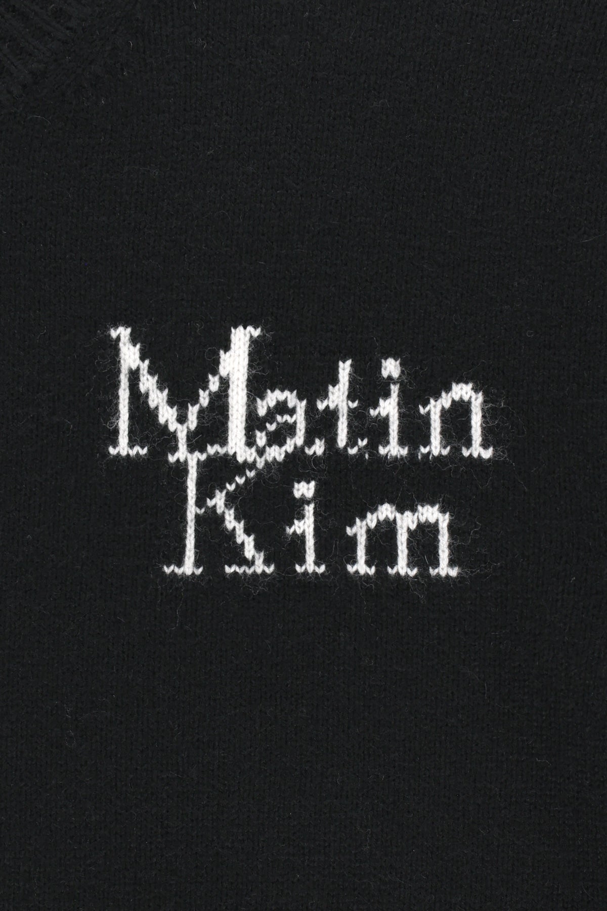 Matin Kim - Grid Logo Cashmere Blended Knit Pullover (Black) product image 6 | TRAB K-Fashion Australia