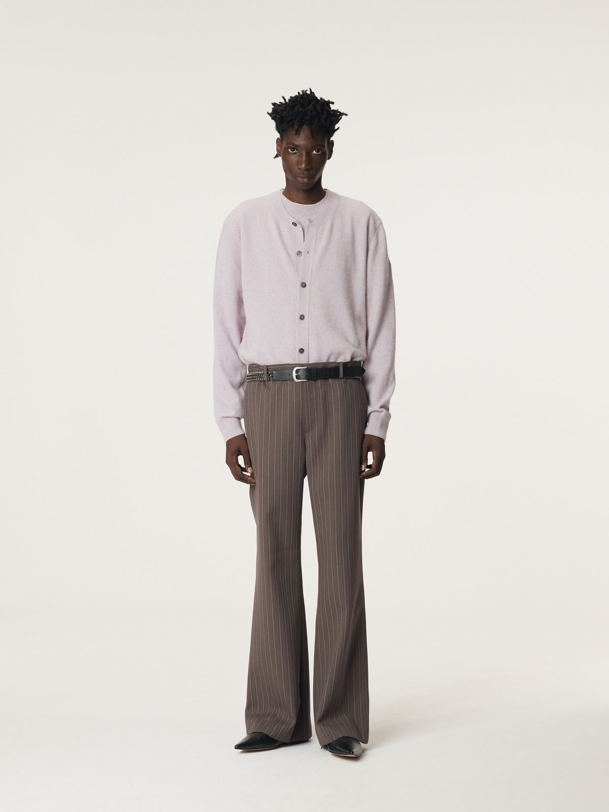 Recto - Vintage Stripe Flare Pants (Sepia Grey) product image 2 | TRAB K-Fashion Australia