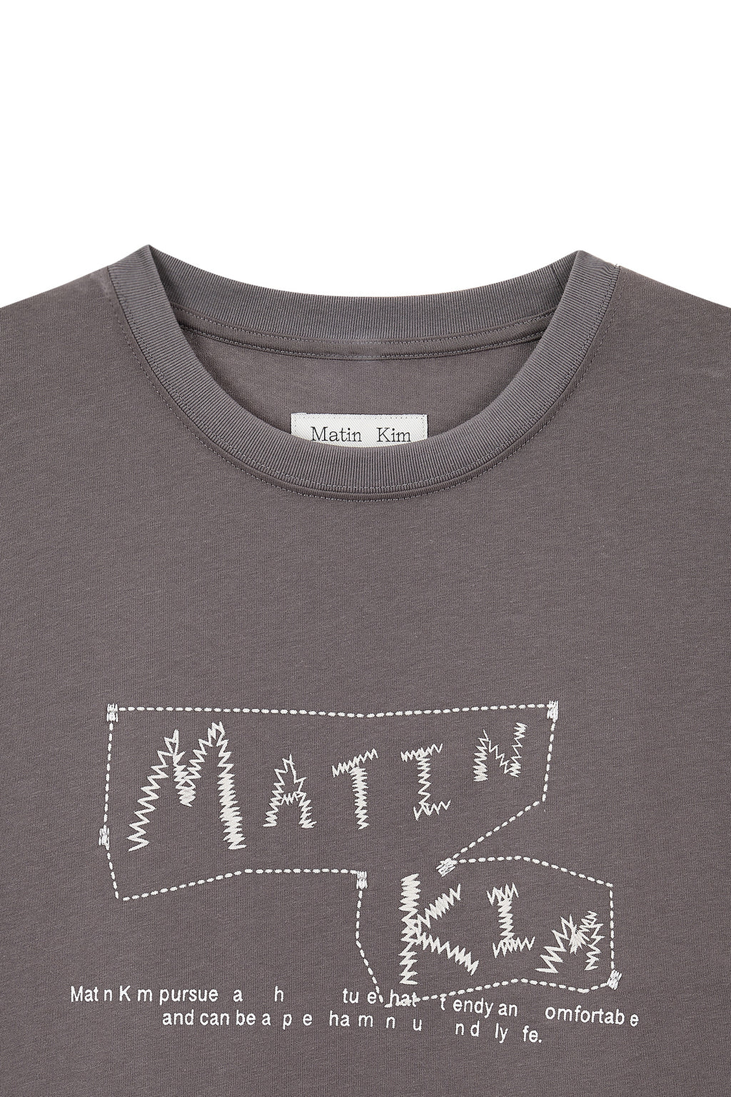 Matin Kim - Doodle Logo Graphic Top (Charcoal) product image 3 | TRAB K-Fashion Australia