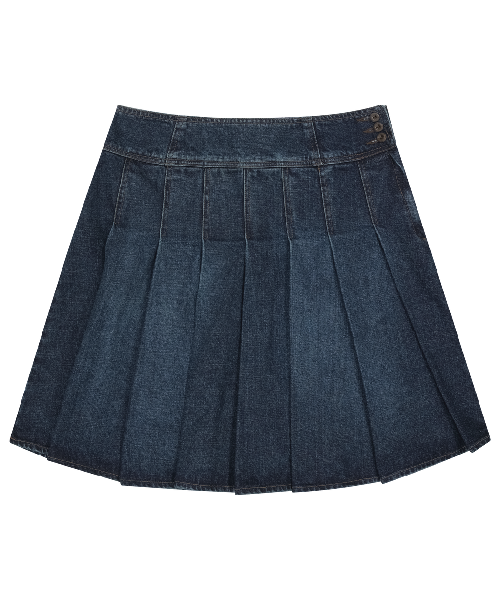 Coyseio - Deep Denim Pleats Skirt (Navy) product image 1 | TRAB K-Fashion Australia