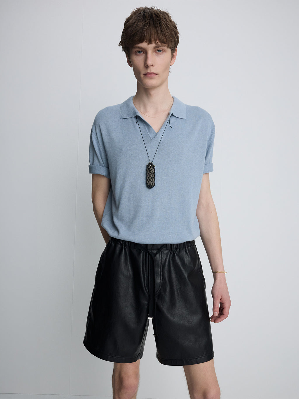 Tonywack - Silk Cashmere Open Collar Knit (Sky Blue) product image 1 | TRAB K-Fashion Australia