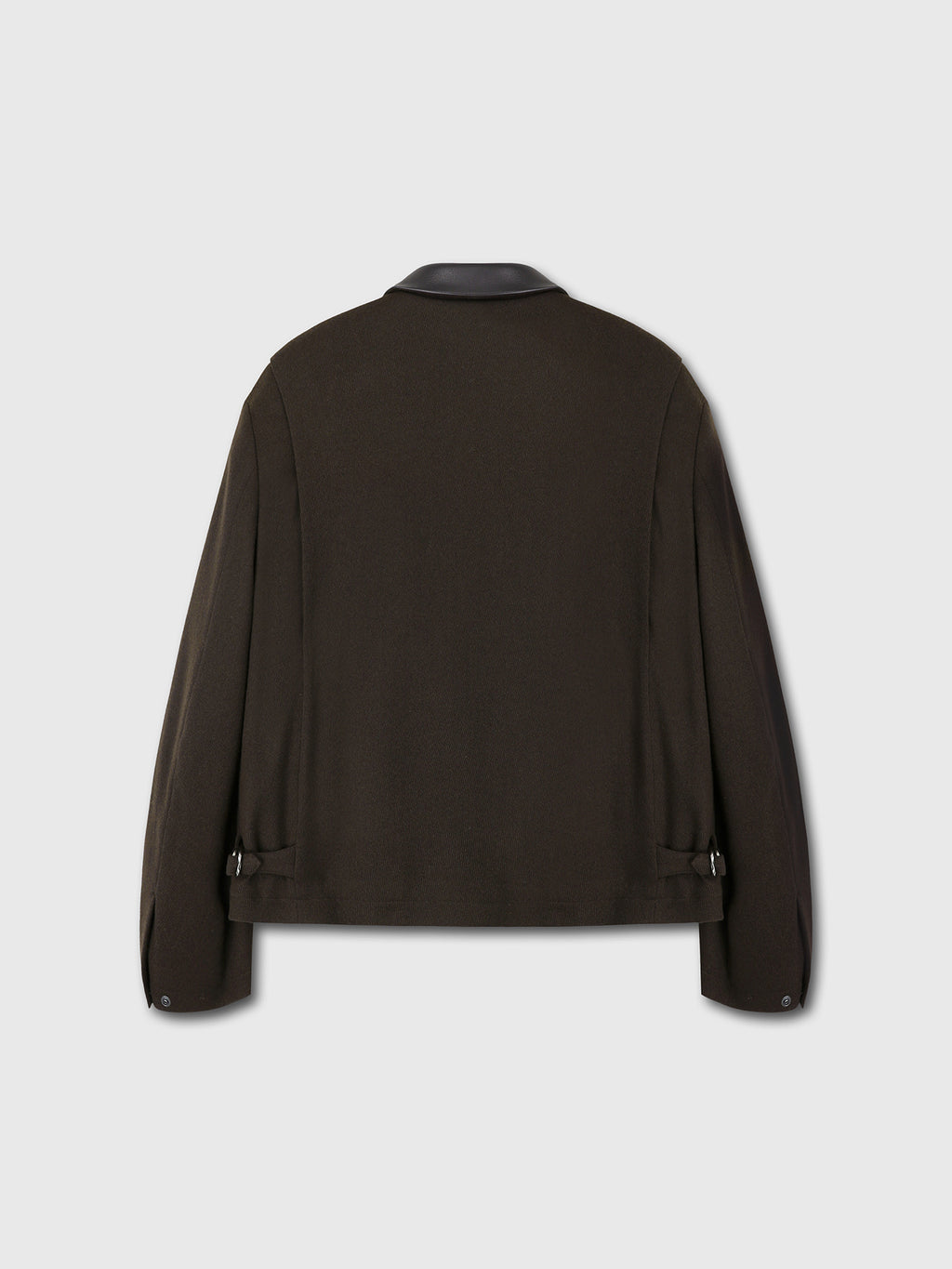 Tonywack - Leather Trim Wool Blouson (Dark Brown) product image 11 | TRAB K-Fashion Australia