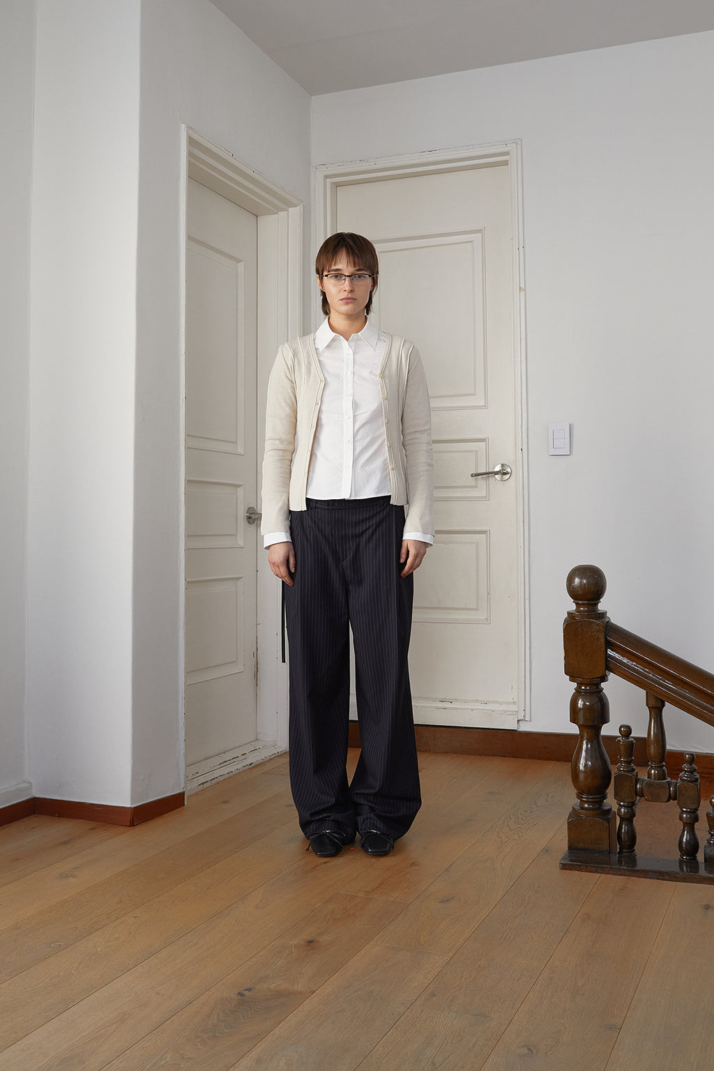 Matin Kim - Cut Line Slim Cardigan (Beige) product image 6 | TRAB K-Fashion Australia