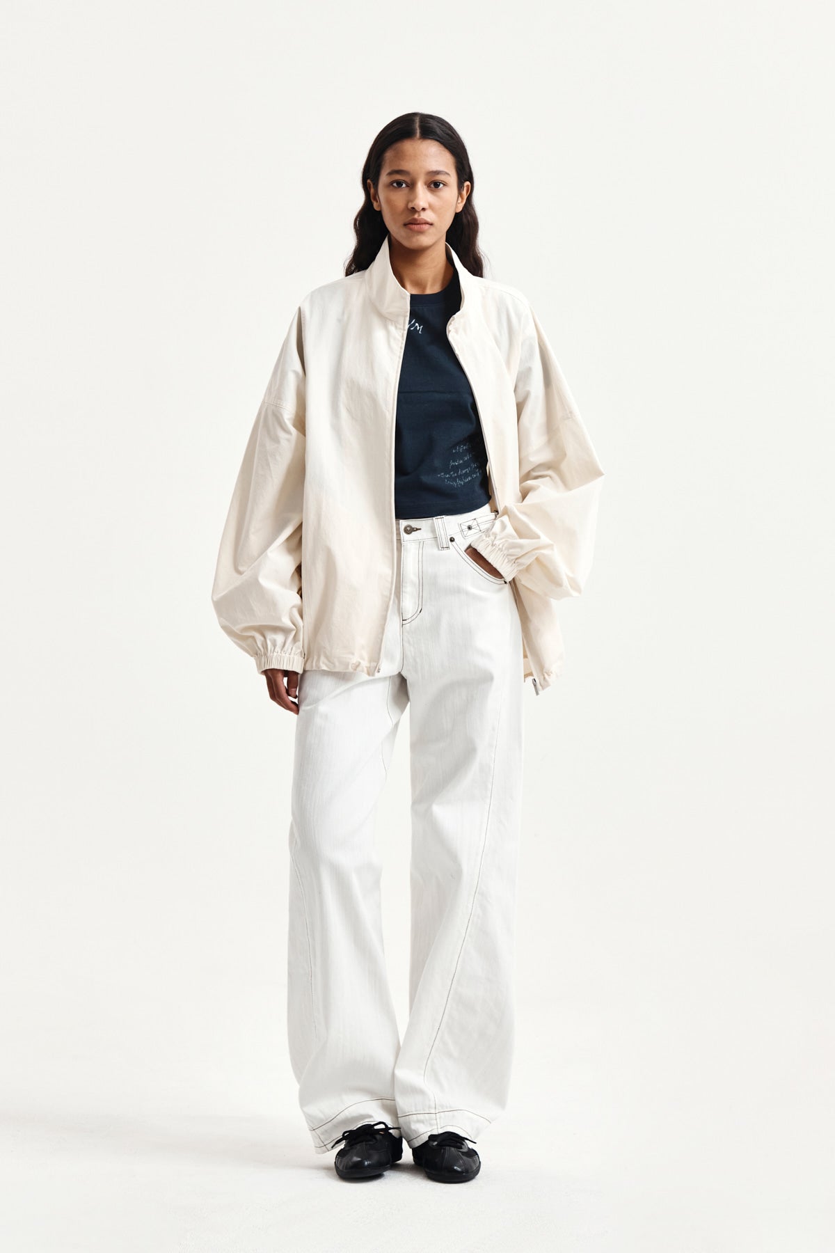 Matin Kim - Back Logo High Neck Jumper (Cream) product image 10 | TRAB K-Fashion Australia