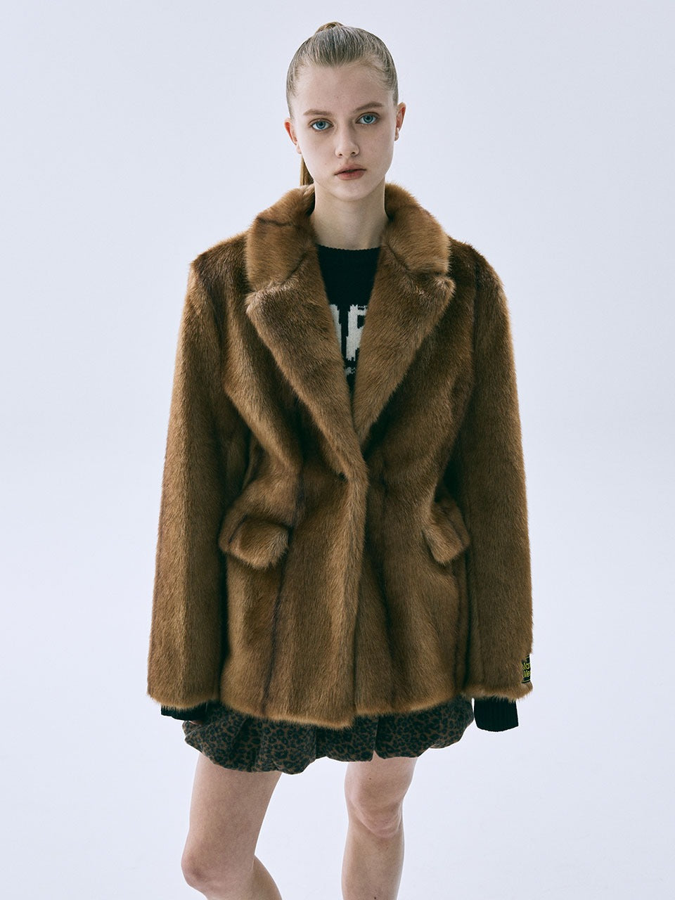 Mardi Mercredi - Faux Mink Fur Jacket (Brown) product image 1 | TRAB K-Fashion Australia