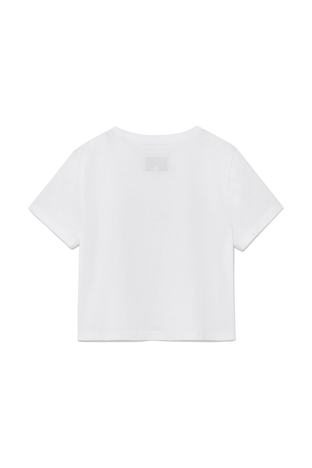 Matin Kim - Unbalance Typo Logo Crop Top (White) product image 2 | TRAB K-Fashion Australia