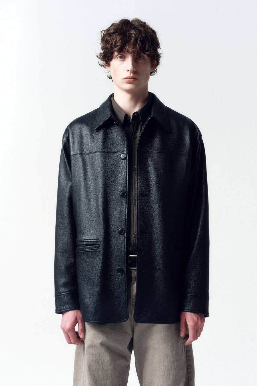 Insilence - Goat Skin Car Coat (Black) product image 2 | TRAB K-Fashion Australia