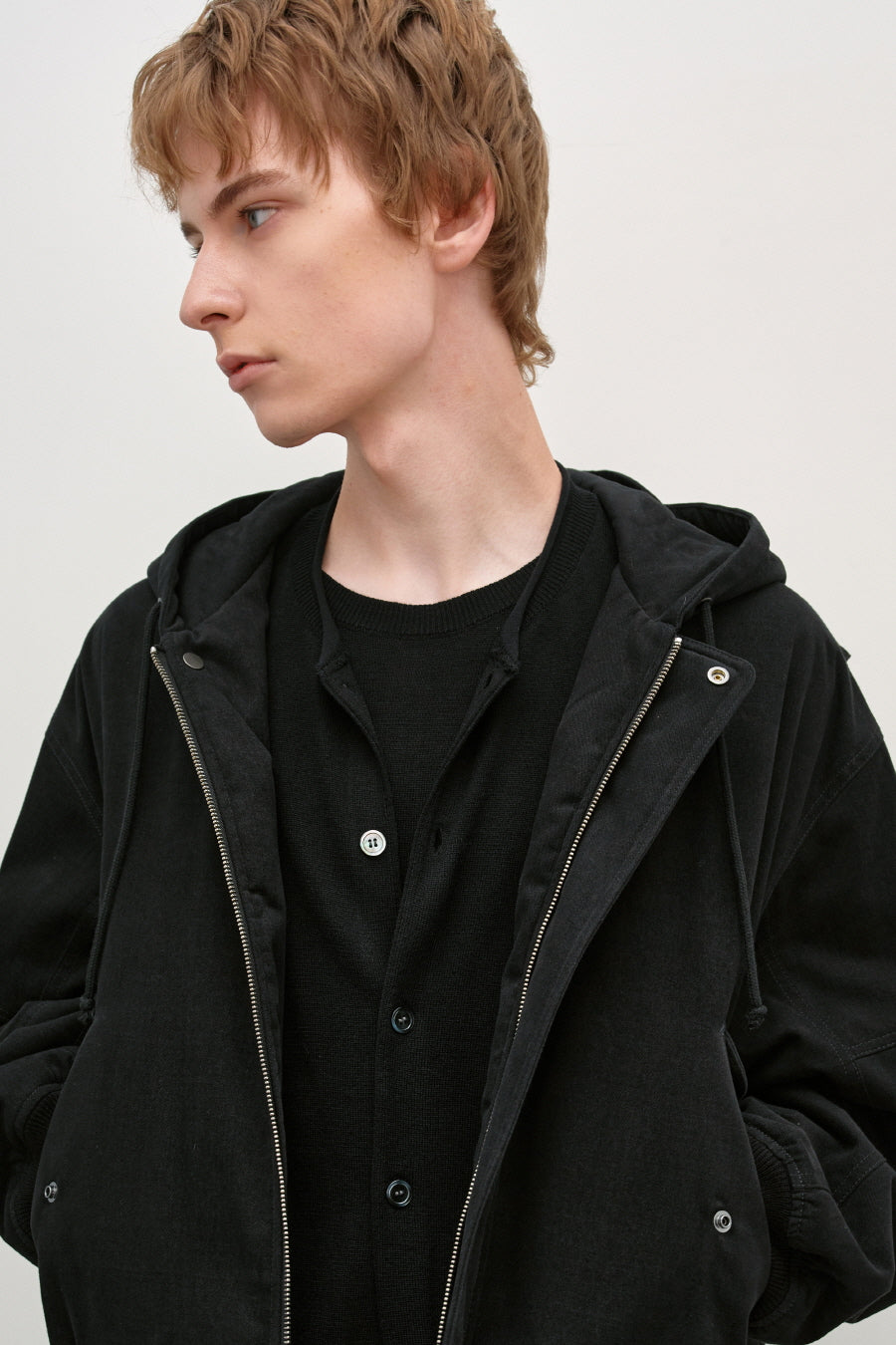 Insilence - Flight Hooded Bomber (Black) product image 6 | TRAB K-Fashion Australia