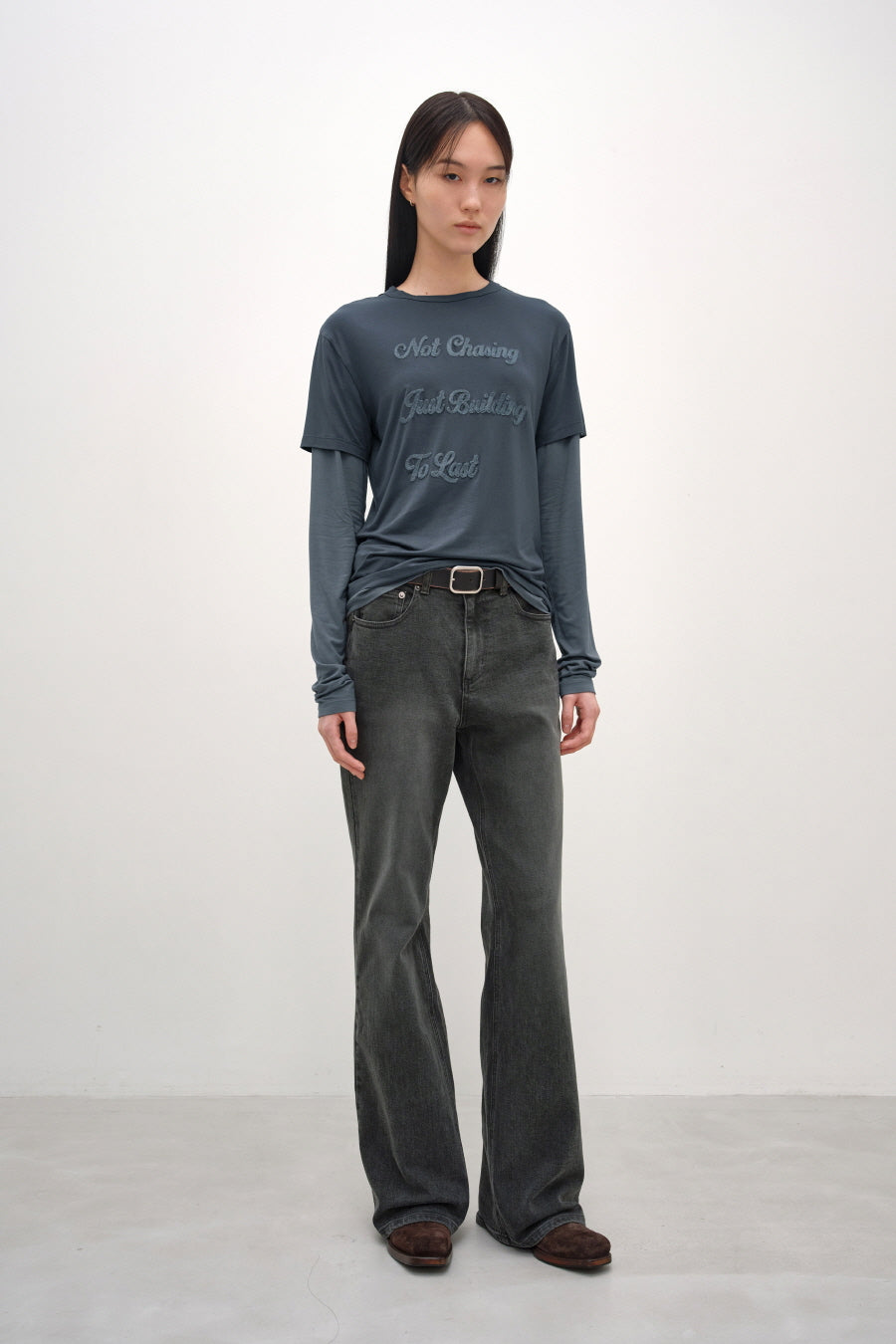 Insilence - Chasing Double-Layer Top (Deep Blue) product image 4 | TRAB K-Fashion Australia