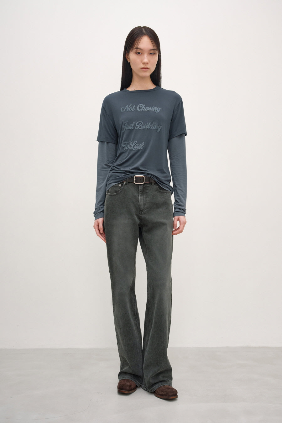 Insilence - Chasing Double-Layer Top (Deep Blue) product image 3 | TRAB K-Fashion Australia