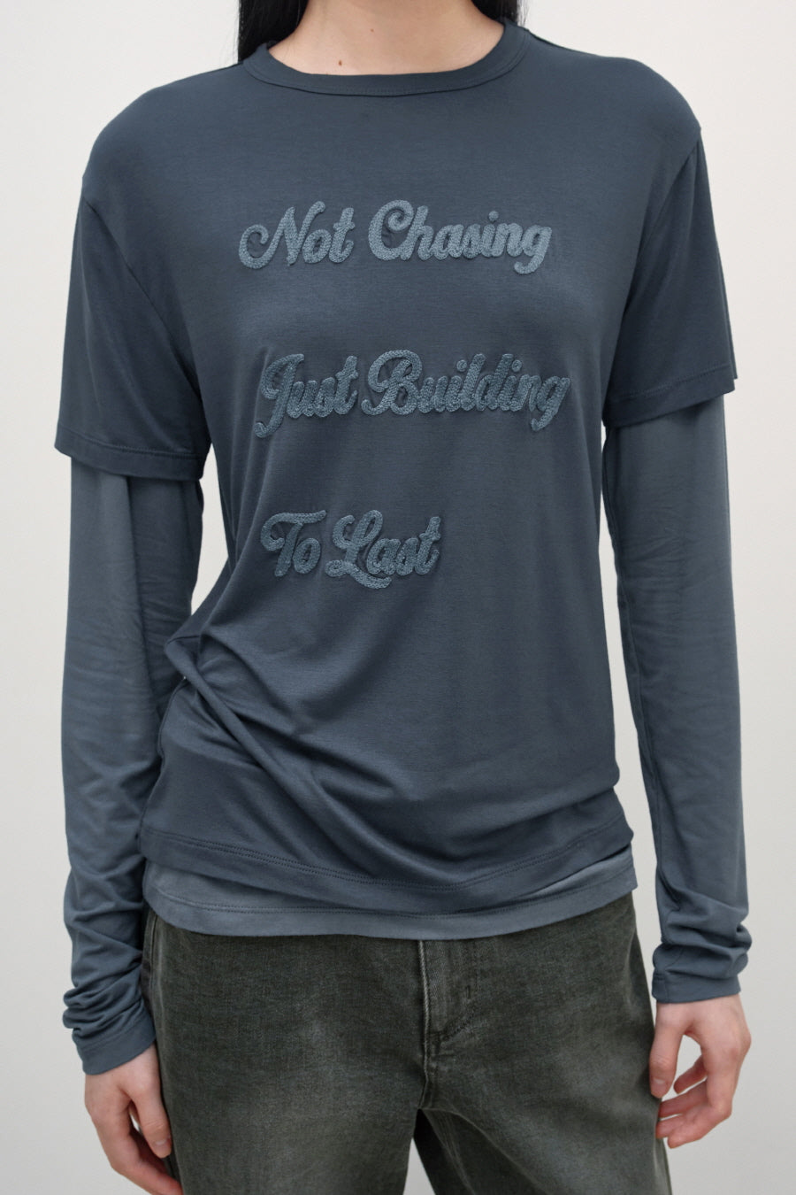 Insilence - Chasing Double-Layer Top (Deep Blue) product image 5 | TRAB K-Fashion Australia