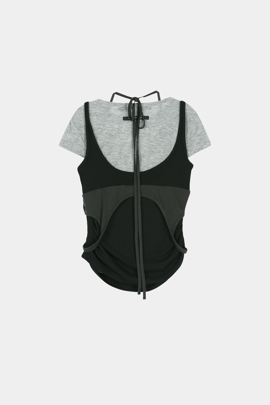 Andersson Bell - [Pre-Order – Ships June 8] Upside-Down Layered T-Shirt (Grey/Black) product image 12 | TRAB K-Fashion Australia