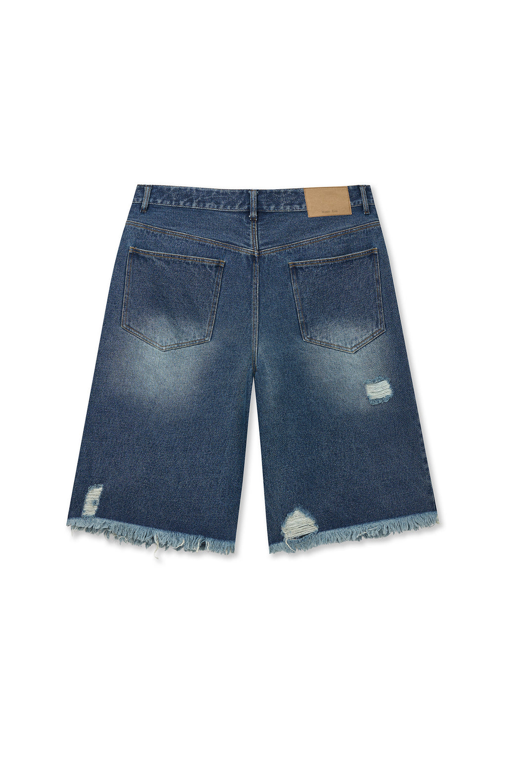 Matin Kim - Destroyed Bermuda Denim Pants (Navy) product image 2 | TRAB K-Fashion Australia