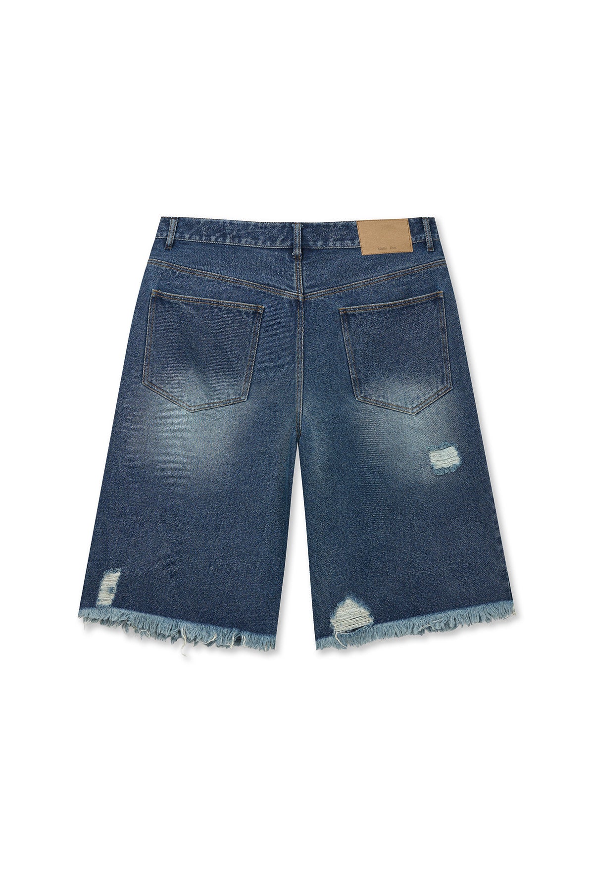 Matin Kim - Destroyed Bermuda Denim Pants (Navy) product image 2 | TRAB K-Fashion Australia