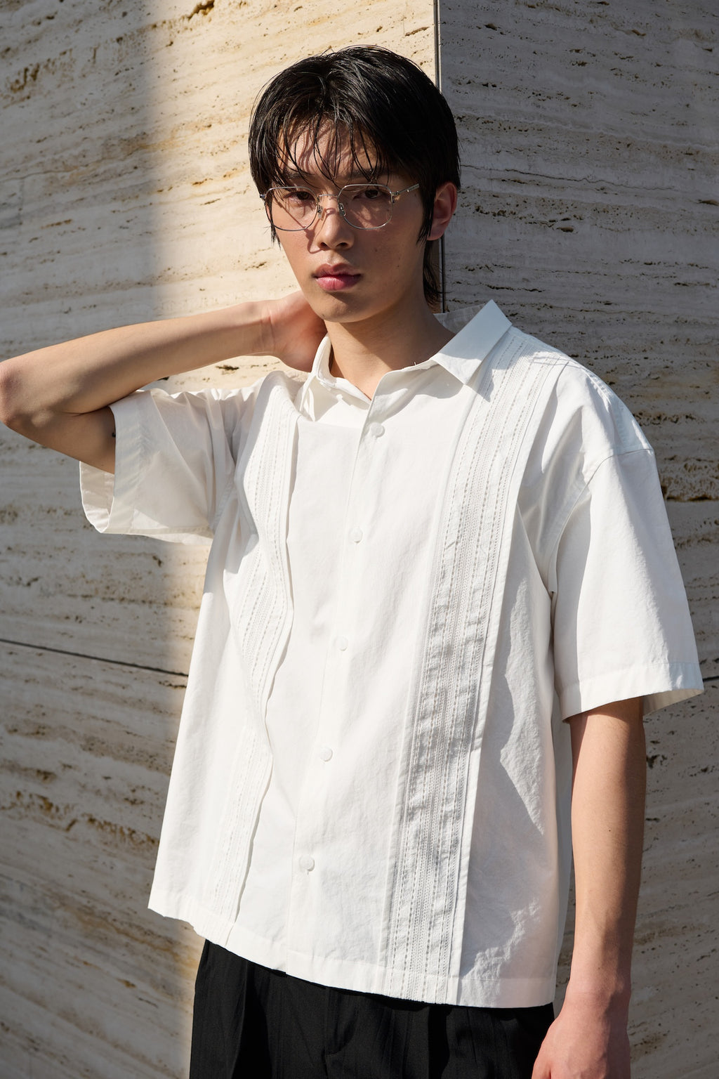 STU - Lace Panel Shirt (White) product image 13 | TRAB K-Fashion Australia