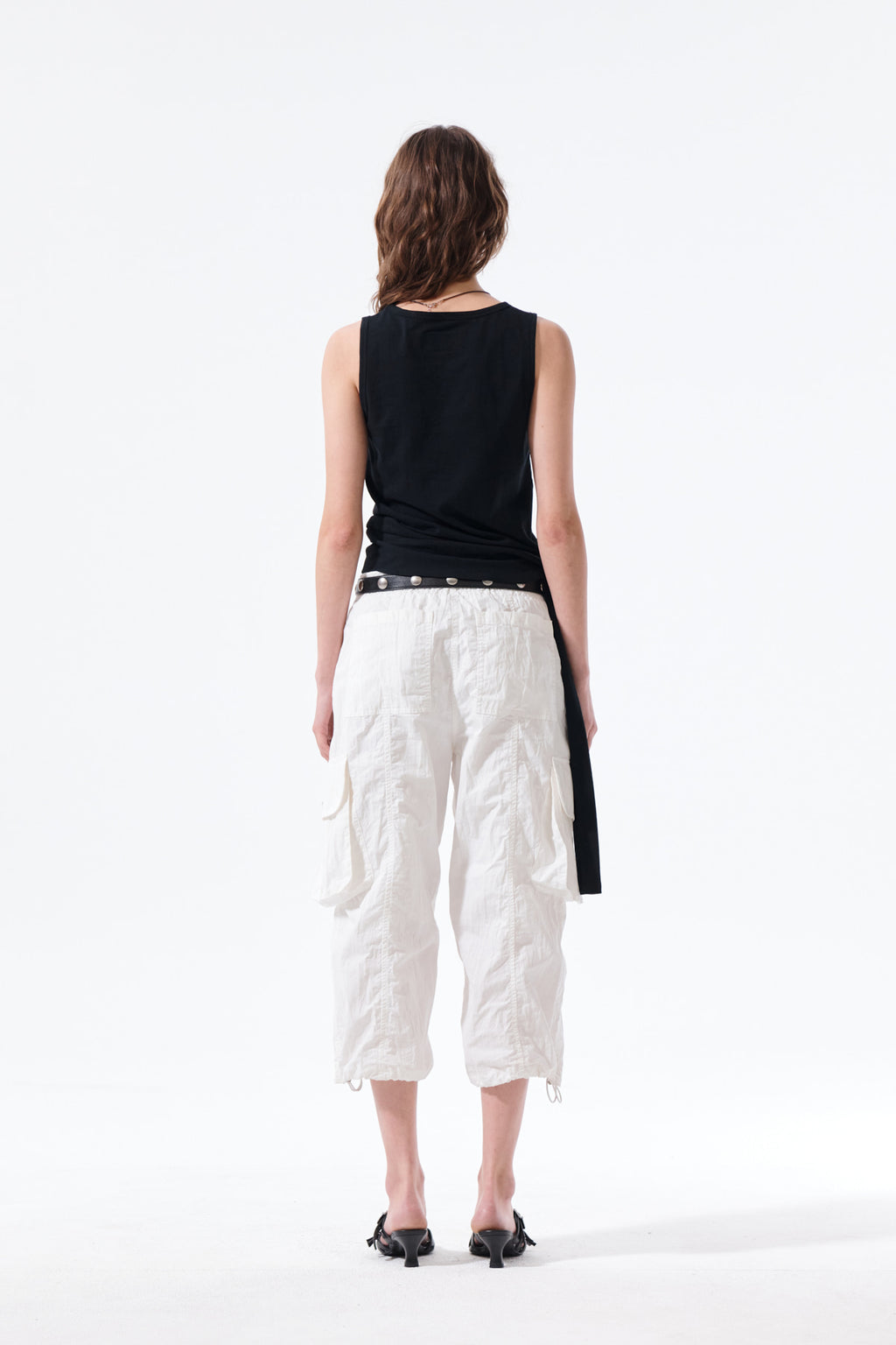 Matin Kim - Hem Tie Detail Sleeveless Top (Black) product image 8 | TRAB K-Fashion Australia