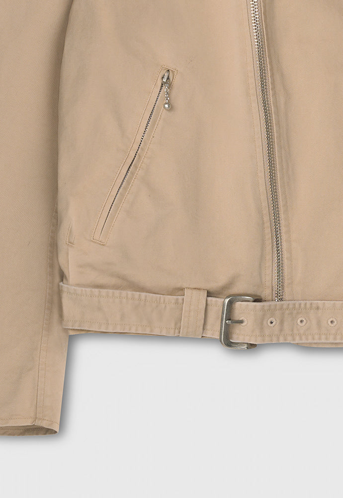 Tonywack - Garment-Washed Cotton Gabardine Biker Jacket (Faded Beige) product image 20 | TRAB K-Fashion Australia