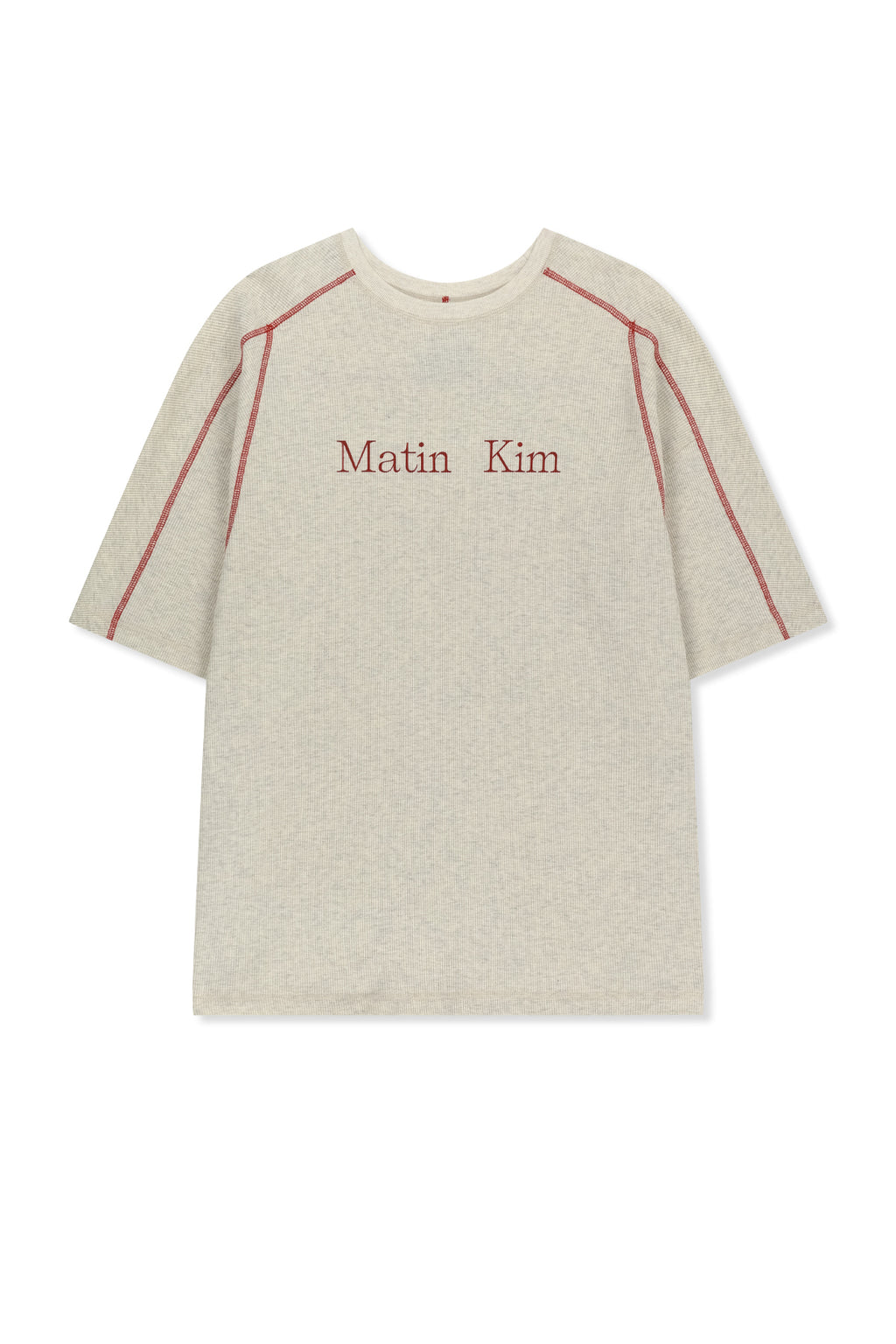 Matin Kim - Matin Kim Logo Waffle Top (Light Beige) product image 1 | TRAB K-Fashion Australia