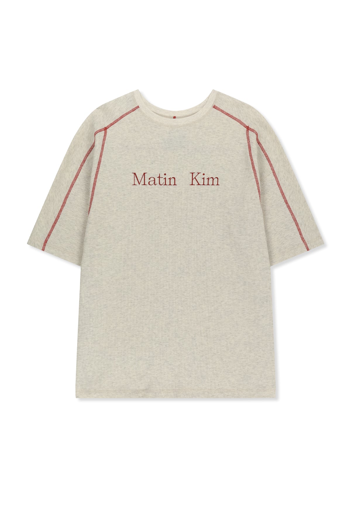 Matin Kim - Matin Kim Logo Waffle Top (Light Beige) product image 1 | TRAB K-Fashion Australia