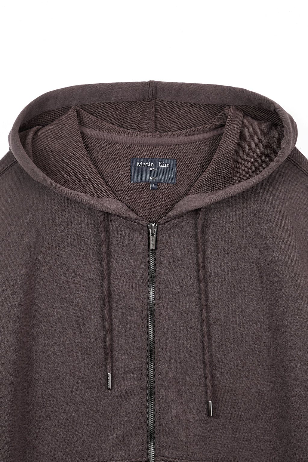 Matin Kim - Back Logo Glitter Hoody Zip Up (Brown) product image 3 | TRAB K-Fashion Australia