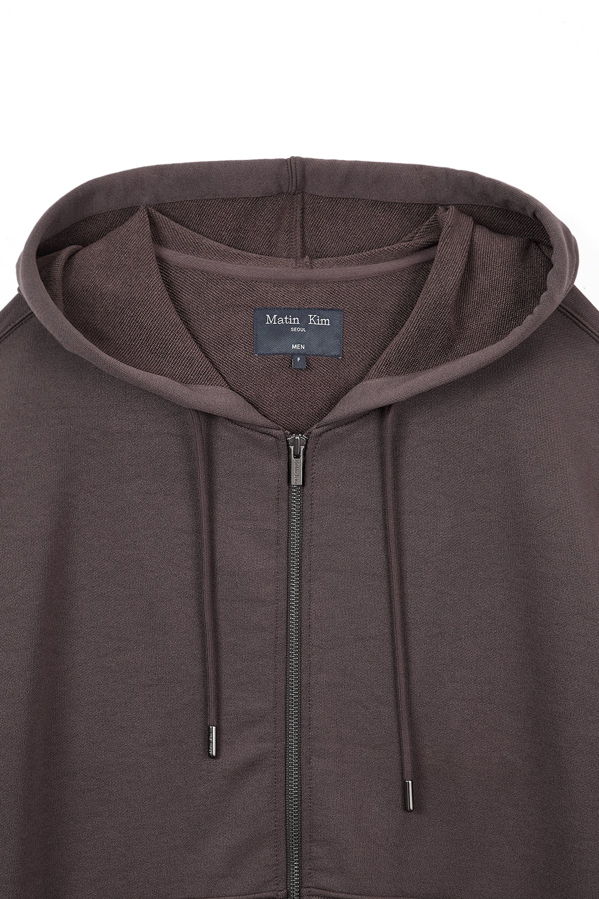 Matin Kim - Back Logo Glitter Hoody Zip Up (Brown) product image 3 | TRAB K-Fashion Australia