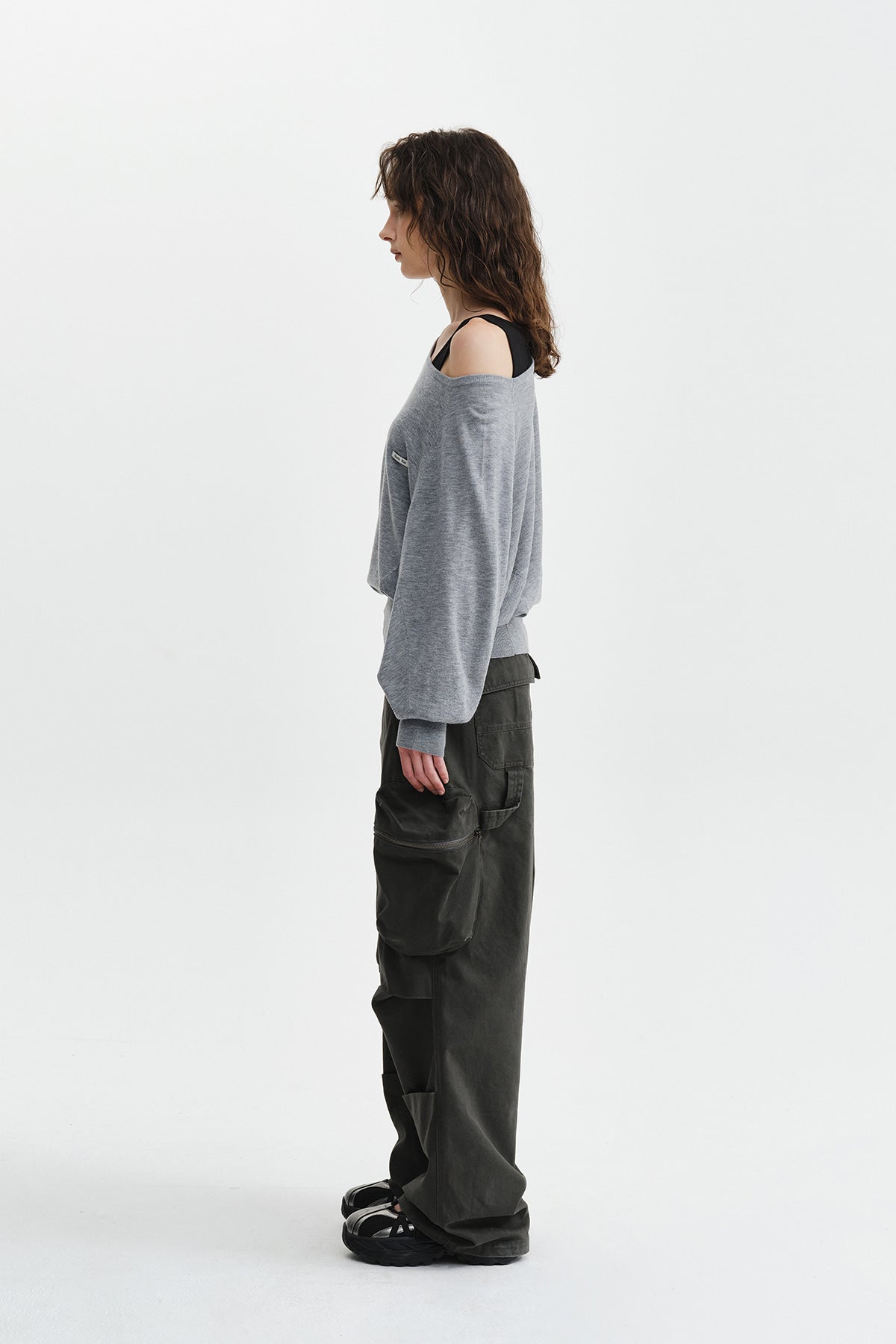 Matin Kim - Betwing Fit Boat Neck Knit Pullover (Grey) product image 8 | TRAB K-Fashion Australia