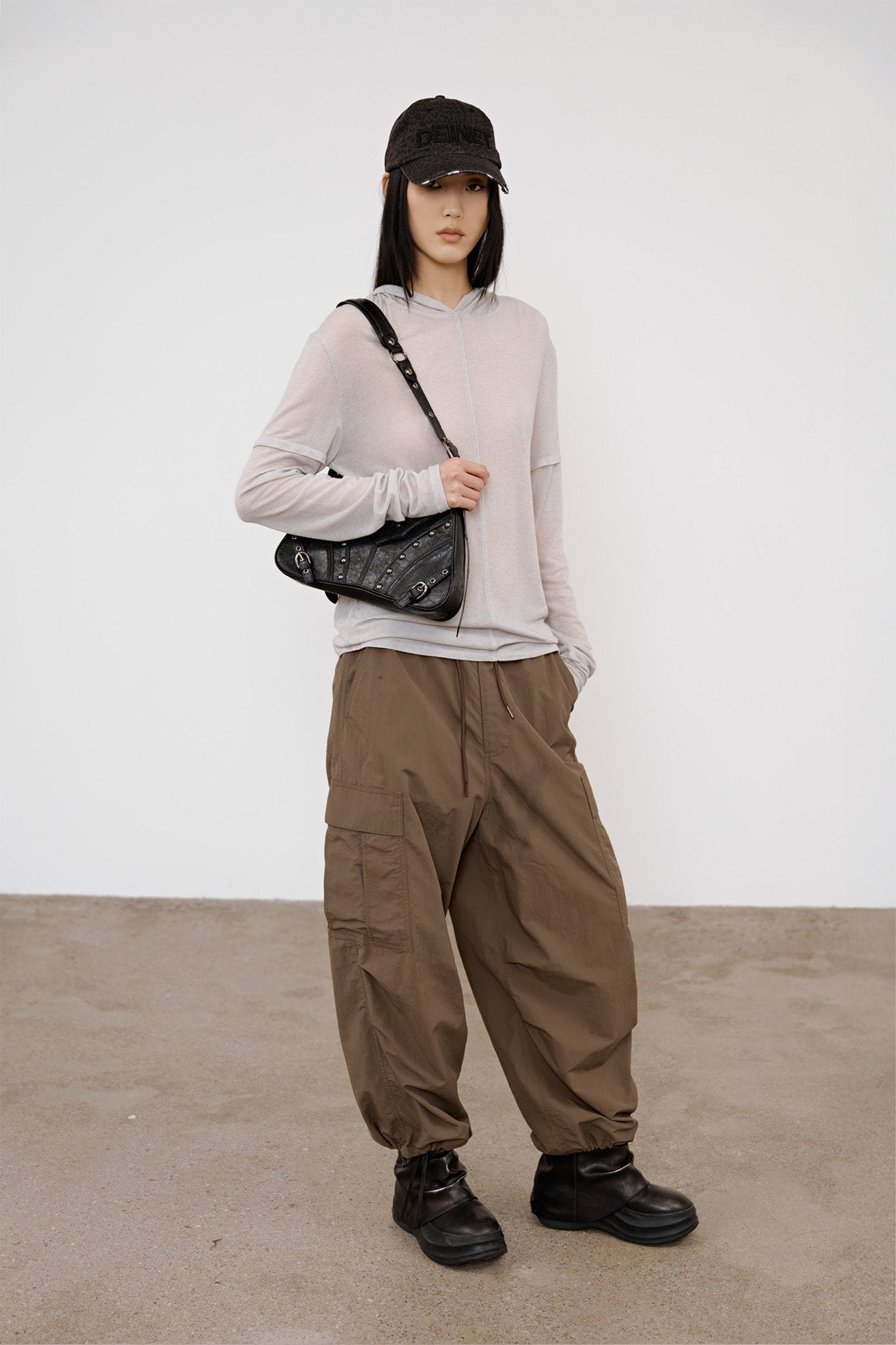 Deinet - Fake Hood Long Sleeve (Light Grey) product image 6 | TRAB K-Fashion Australia