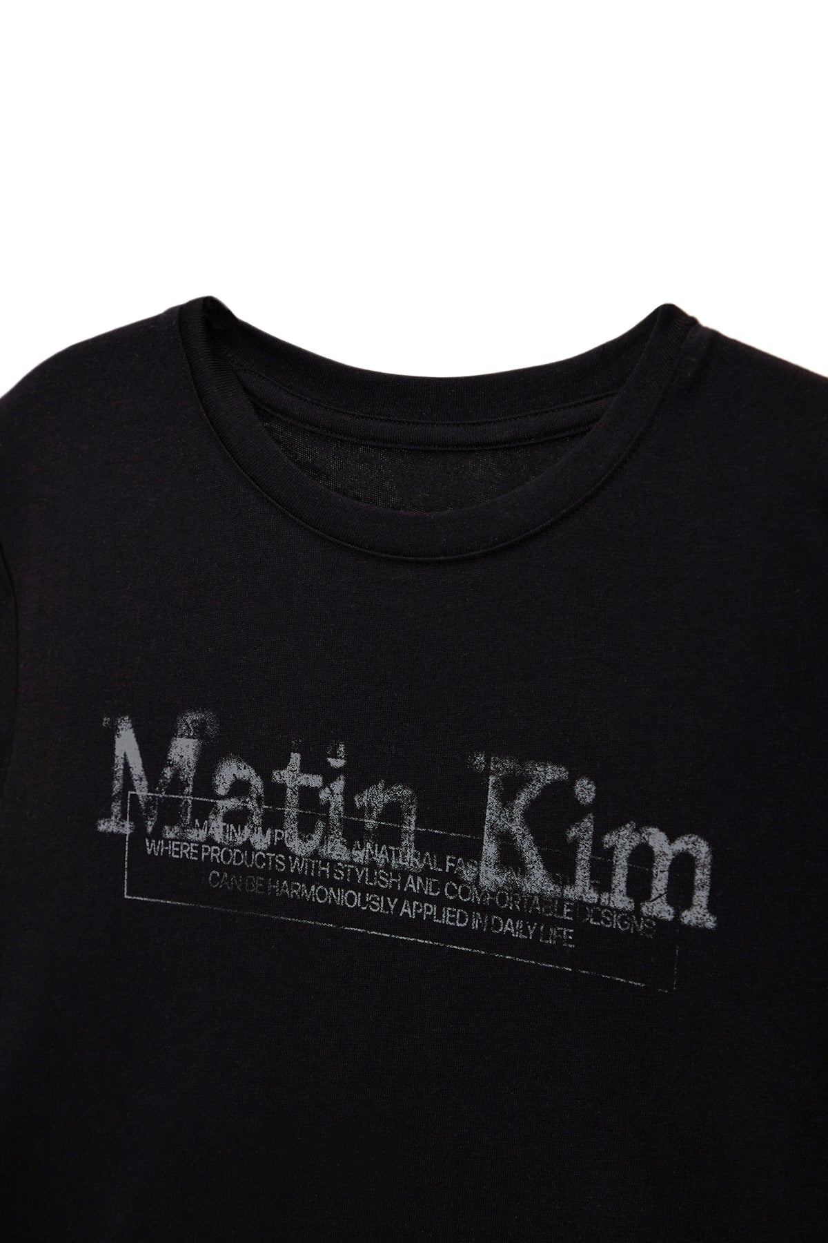Matin Kim - Stamp Logo Graphic Crop Top (Black) product image 4 | TRAB K-Fashion Australia